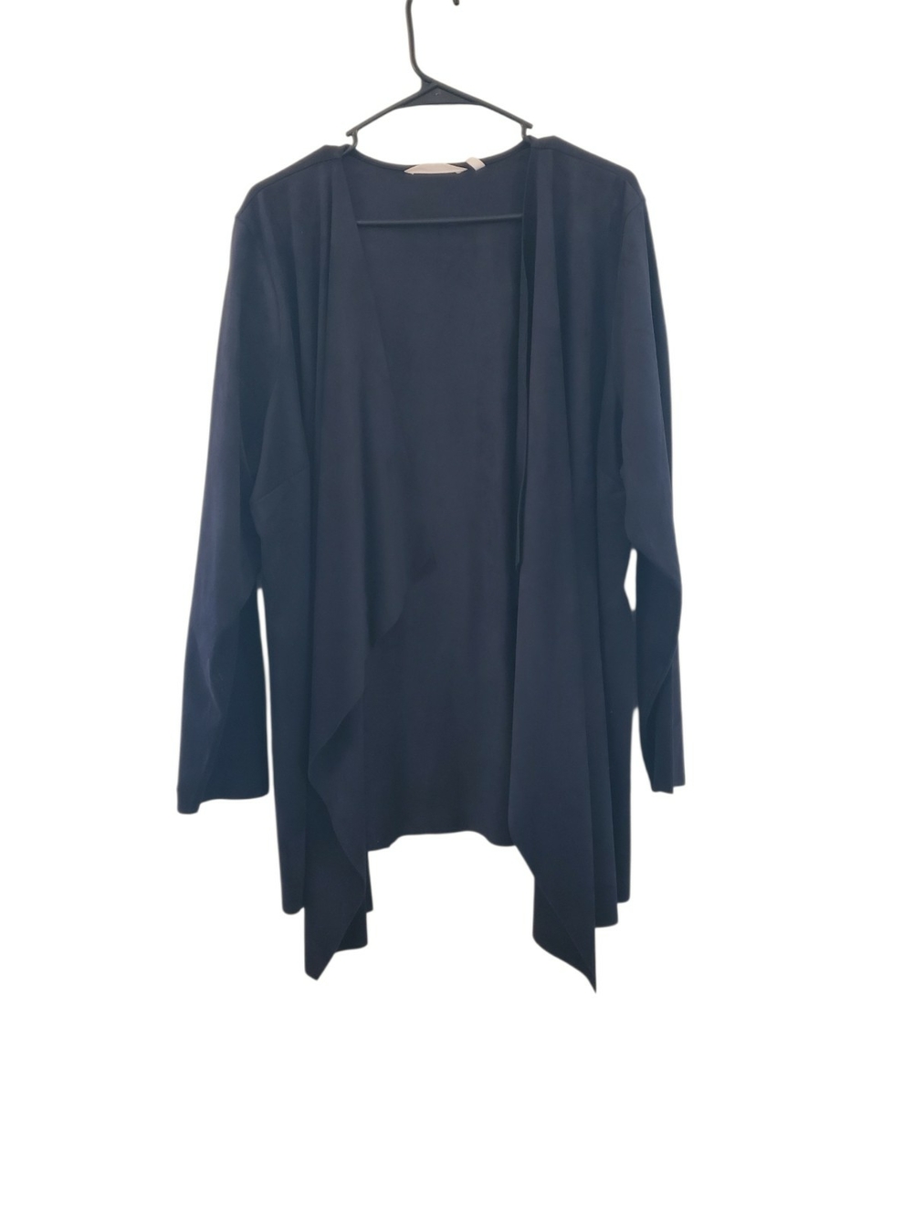 Soft Surroundings Dark Charcoal Open-Front Draped Blazer